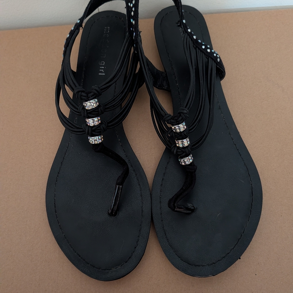 Madden Girl Black Sequin Sandals - Picture 10 of 11